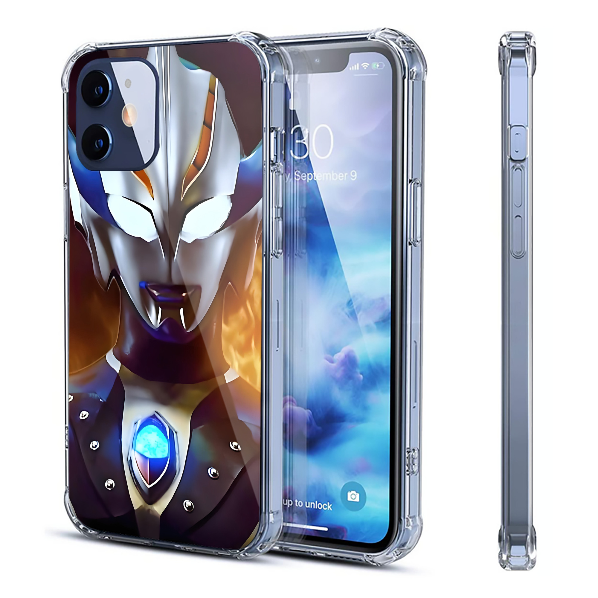 （画像用） ウルトラマン Ultraman 【iPhone 12シリーズ対応】透明スマホケース（クリアソフトケース）